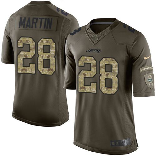 Nike Jets #28 Curtis Martin Green Men's Stitched NFL Limited Salute to Service Jersey - Click Image to Close